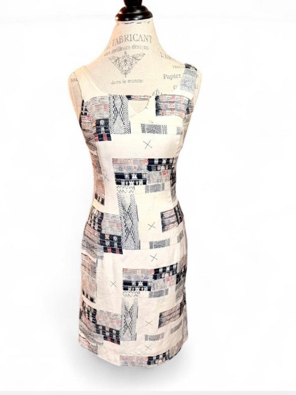 Lauren Taylor New York Patchwork Geometric Print Dress in Sz 4